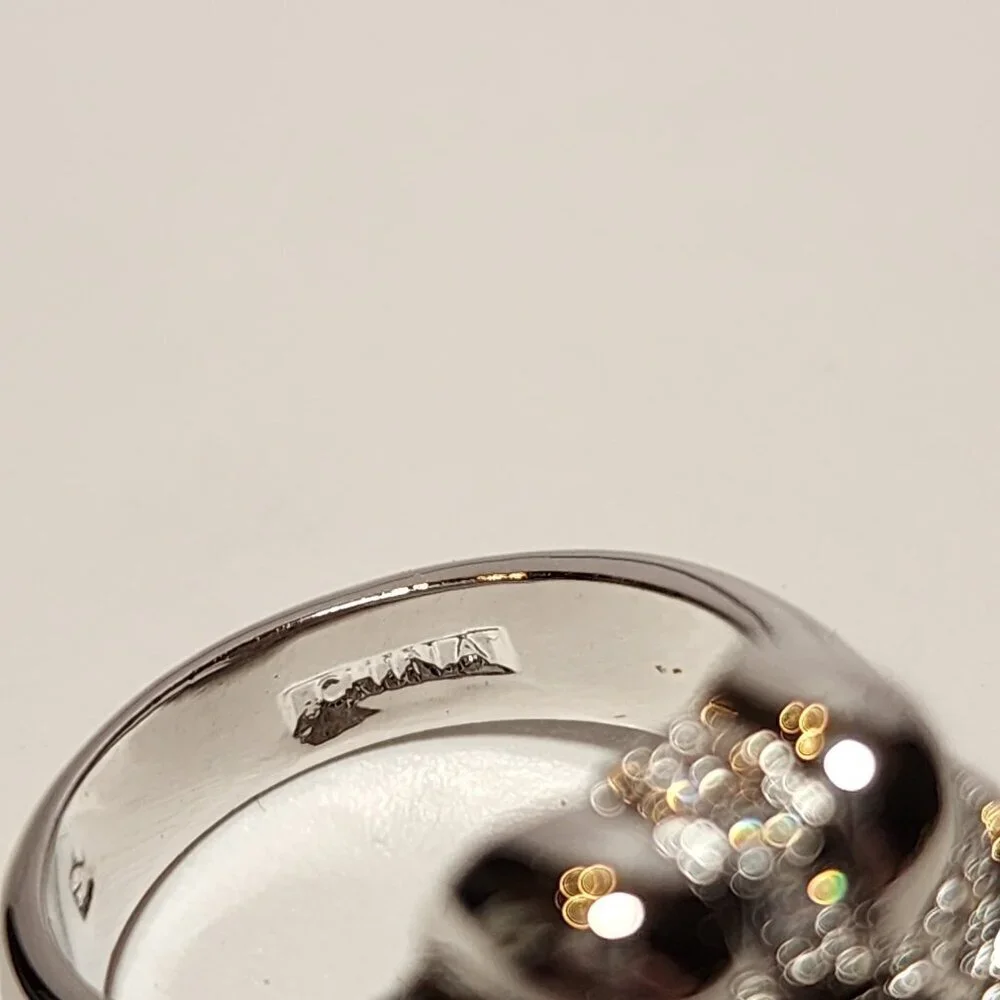 Flower Bud Fashion Ring with Green Stone
